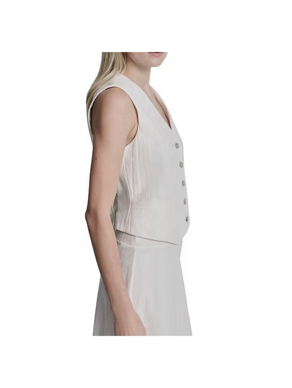DKNY  Vest Small Women White Sleeveless V-Neck [COPY] - Picture 4 of 7